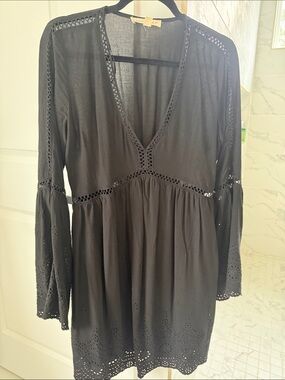 Loveststitch Black Crochet-Trim Dress- Women